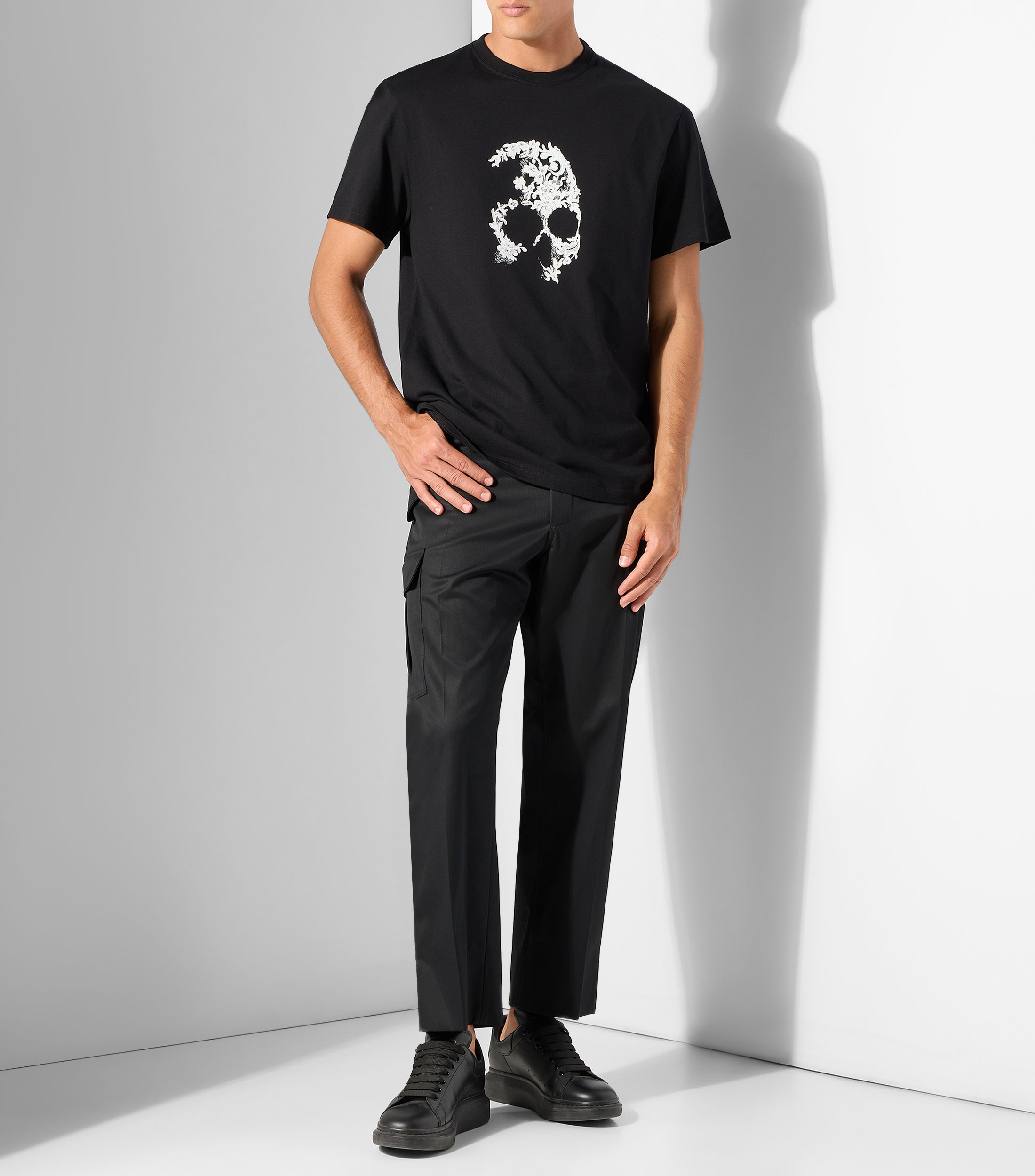 Playera de cuello redondo con manga corta estampada Hombre
